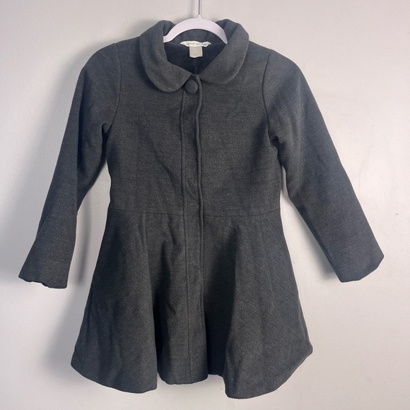 Garnet Hill Kids Grey peplum pea coat size large - Picture 1 of 5